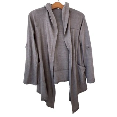Splendid Thermal Draped Open Front Hooded Cardigan Womens XS Long Sleeve - Image 1 of 4