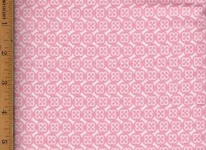 Tela Floral 100% Algodón Grasa Cuarto FQ Rosa Blanco #FA46 - Imagen 1 de 1