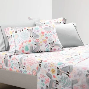 Lush Decor Pixie Fox Soft Sheet Set, 4 Piece Twin, Gray & Pink - Picture 1 of 5