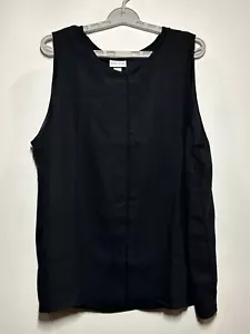 Ava & Viv Womens' Sheer Detailed Tank Top - Black 1X - Picture 1 of 2