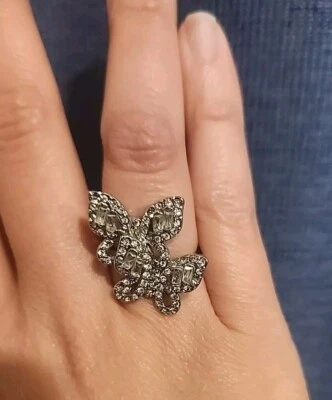 Anillo Mariposa Estrás Plata Talla 7 Foto 1 de 2