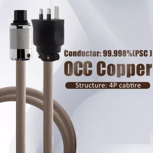 YARBO SP-1100PW OCC Power Cord Rhodium Plated Plug UK EU HiFi Mains Power Cable - Picture 1 of 14