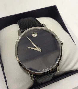 Movado Museum Classic blaues Zifferblatt Lederband Herrenuhr - 0607270 07.1.14.1458 - Bild 1 von 10