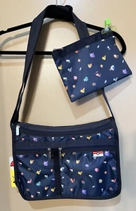 NWT Lesportsac Pikachu And Flowers Deluxe Everyday Bag Crossbody Shoulder - Picture 1 of 6