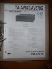 Service Manual Sony TA-AV670/AV670G Amplifier,ORIGIN