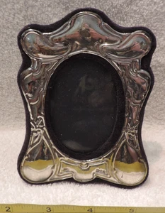 SIGNED STERLING SILVER PICTURE FRAME 3.75" BY 5" NOUVEAU STYLE LOOK - Picture 1 of 3