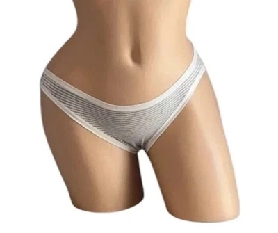 Lot of 2 GAP Body Gray White Striped Bikini Panties Womens XS NOS - Image 1 of 4