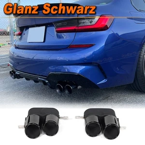 Passt für BMW G20 G28 Glanz Schwarz Auspuffblende Endrohr Tailpipe Auspuffrohre  - Bild 1 von 11
