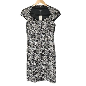 Ann Taylor Crushed Silk Dress NWT Abstract Pixel Print Shift Cap Sleeve Size 2 - Picture 1 of 10