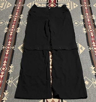 Calça Armani Collezioni Feminina 42 Preta Perna Larga Painel Botão T40 - Imagem 1 de 4