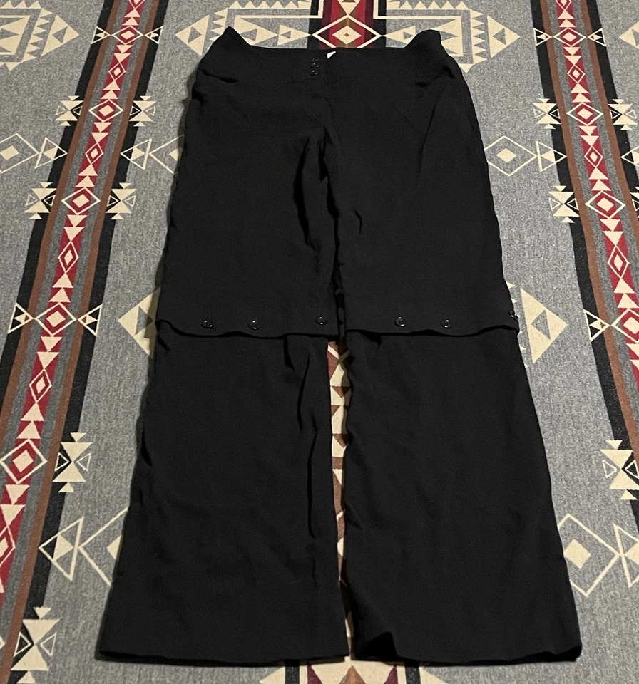 Pantalones para mujer Armani Collezioni 42 negros pierna ancha panel botones T40 Foto 1 de 4