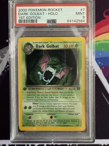 Pokémon Team Rocket 2000 Dark Golbat #9 1st Edition Holo Swirl PSA 9 MINT💎 - Picture 1 of 3