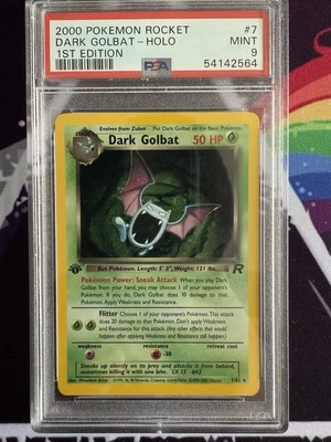 Pokémon Team Rocket 2000 Dark Golbat #9 1st Edition Holo Swirl PSA 9 MINT💎 - Image 1 of 3