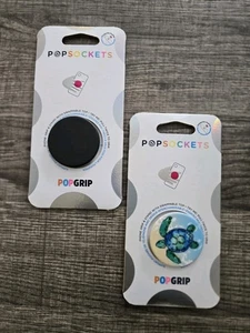 2 Popsockets Tortuga Black Grip, Cable Organizer & Kickstand Swappable Top - Picture 1 of 4