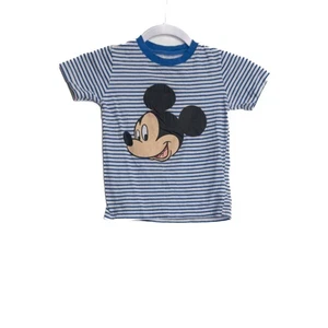 Disney Mickey Mouse Talla 4T Niños Camiseta Azul Rayas Manga Corta Gráfico Camiseta - Imagen 1 de 8
