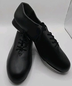 Capezio Black Tap Leather Lace-Up Dance Shoes Size 9M G1 65 - Picture 1 of 11
