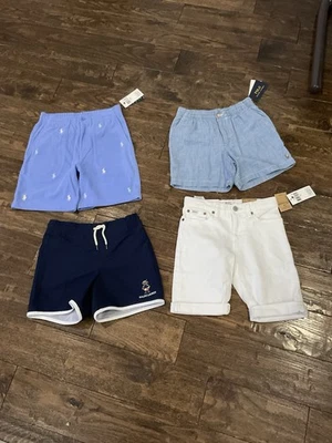 Polo Ralph Lauren Boys Slouch Slim Denim Shorts Size 8 NEW (lot Of 4 Pieces) - Image 1 of 4