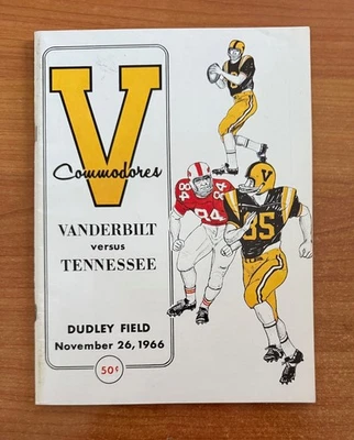 vintage TENNESSEE VOLUNTEERS @ VANDERBILT COMMODORES 1966 FOOTBALL PROGRAM - Image 1 of 3