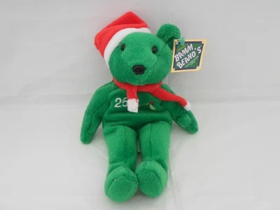 New Salvino's Bamm Beanos Mark McGwire #25 Beanie Baby Christmas Bear w/Tag 1998 - Image 1 of 4