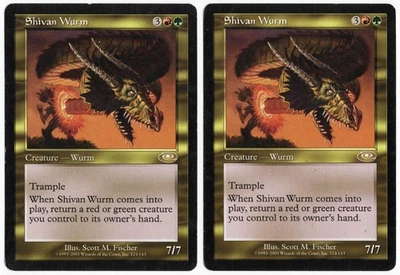 Shivan Wurm x2 2x 2001 Planeshift Multi-Color Rare Creature MTG LP AZ1 - Image 1 of 2