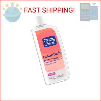 Clean & Clear Essentials Oil-Free Acne Toner, 2% Salicylic Acid Acne Treatment,  - Image 1 of 2