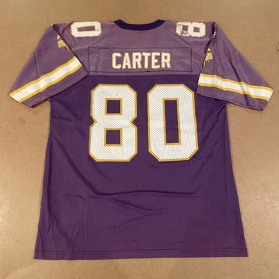 Camiseta de fútbol americano vintage 98 Minnesota Vikings 48/L NFL STARTER Chris Carter #80 Foto 1 de 4