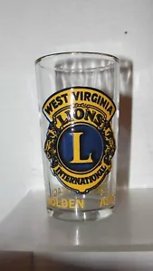 WEST VIRGINIA LIONS INTERNATIONAL GOLDEN ANNIVERSARY 1965 / 67 DRINKING GLASS - Picture 1 of 4