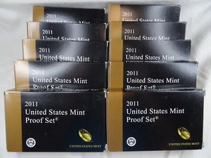 (10) 2011-S US Mint Proof Sets Wholesale Lot 140 Coins United States OGP Box COA - Picture 1 of 7