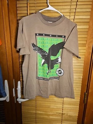 Camiseta De Colección 1990 Single Stitch Bald Eagle National Wildlife Federation L Foto 1 de 4