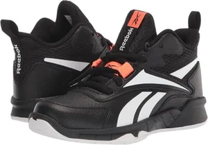 Reebok Youth More Buckets Baseball Shoe Black/White/Orange Flare GY4496/Size 6 - Picture 1 of 6