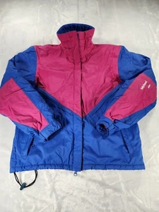 Vintage Helly Hansen Jacket Womens Medium Blue Pink Equipe Colorful Ski Winter - Picture 1 of 12