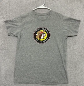 Buc-ees Shirt Kids Gray Size Medium Travel Beaver Tee Wonder If There Will Be - Picture 1 of 7