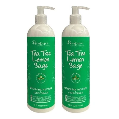 2 Pk Renpure Tea Tree Lemon Sage Refreshing Moisture Conditioner 16 oz Pump RARE - Image 1 of 4