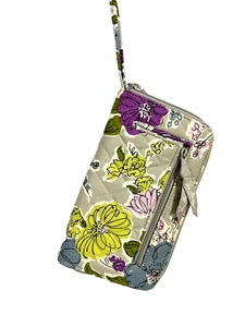 Vera Bradley Retired Watercolors Wallet/Wristlet 8"x5” Grey, Quilted EUC! - Picture 1 of 8