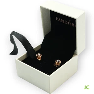 Orecchini pendenti in argento 925 placcato oro rosa PANDORA - Foto 1 di 8