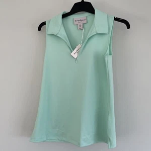 Tommy Bahama Golf Women’s Sleeveless Golf Polo Seafoam Green Size Medium UPF 50 - Picture 1 of 7