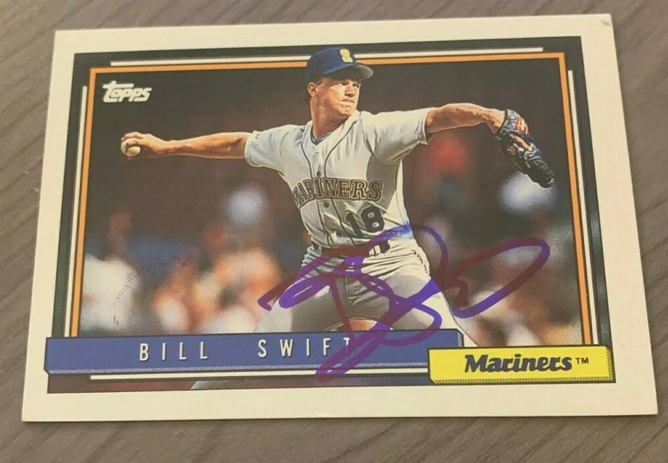 Tarjeta Topps 1992 autografiada por Bill Swift con certificado de autenticidad Seattle Mariners Foto 1 de 1