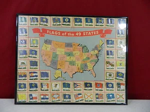 JUEGO COMPLETO DE BANDERAS Y MAPA NABISCO 49 EE. UU. - Imagen 1 de 12