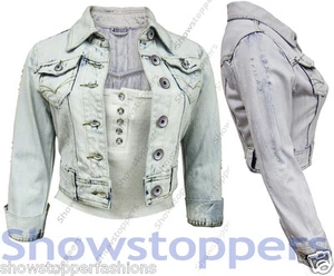 NEUE Jeans JACKE Damen Jeans Jacken Damen Weste Abgeschnitten Size 8 10 12 14 16 - Bild 1 von 15