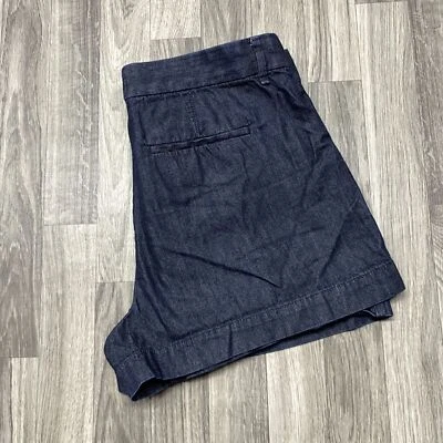 ANN TAYLOR LOFT High Rise Dark Wash Blue Denim Jean Shorts Women's Size 29 / 8 - Image 1 of 4