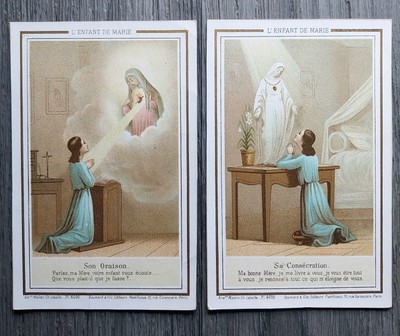 Lot De 22 Images Pieuses Anciennes – Enluminures Chrétiennes, Made In France, Papier/carton