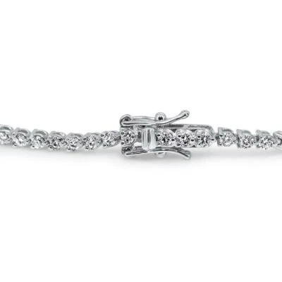 VS1 F 2.50 Ct Real Diamond Beautiful Tennis Bracelet 7 Inch White Gold Prong Set - Image 1 of 4