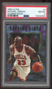 Michael Jordan 1995 Fleer Ultra Basketball "Scoring King" Foil Insert Card PSA 8 - Bild 1 von 2