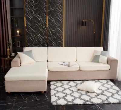 Capa protetora de assento elástica para sofá de couro ecológico - Imagem 1 de 4