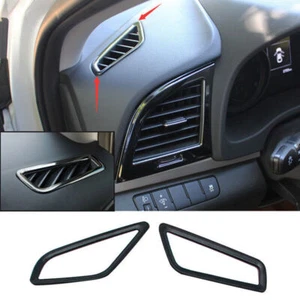 Steel Black Dashboard Side Vent Overlay Cover 2PCS For Hyundai Elantra 2017-2020 - Picture 1 of 12