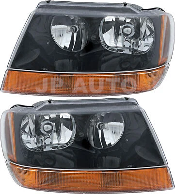 For 2002-2004 Jeep Grand Cherokee Headlight Halogen Set Pair - Image 1 of 4