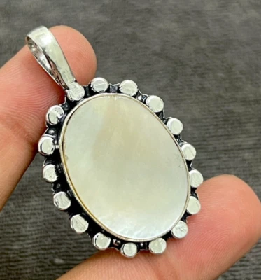 Perlmutt Edelstein 925 Sterlingsilber Handarbeit Schmuck Anhänger 2,10 Zoll - Bild 1 von 4