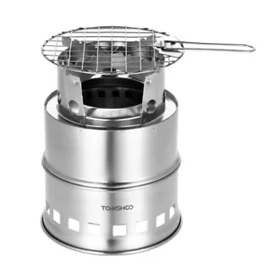 TOMSHOO Estufa de Leña para Camping al Aire Libre Senderismo Mochilero Picnic Barbacoa J7Q7 - Imagen 1 de 12
