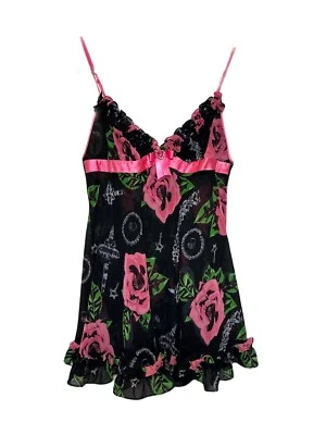 Vestido/camisa sin mangas rosa y negro Betsey Johnson para mujer Foto 1 de 3