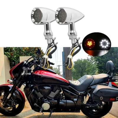 For Suzuki Boulevard M109R C50 Chrome Bullet Motorcycle LED Turn Signals Blinker - Image 1 of 4